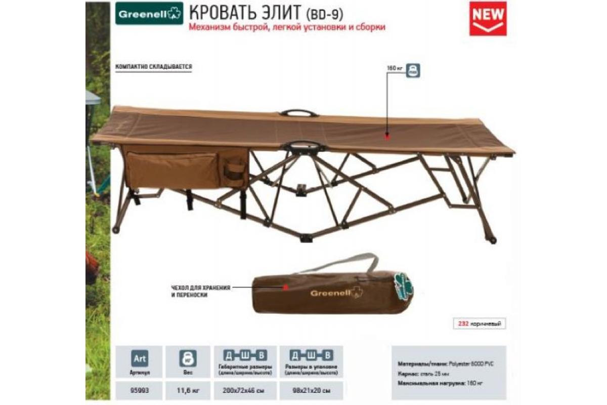 Раскладушка greenell bd 6 l